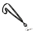 5/8" Polyester Lanyard w/ Retractable Badge Reel & Vinyl Snap